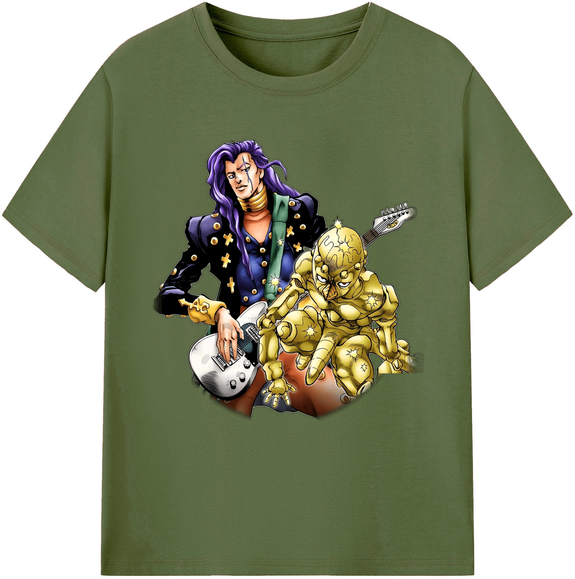 （画像用） ジョジョの奇妙な冒険 おといし あきら JoJo's Bizarre Adventure Akira Otoishi 綿100％半袖Tシャツ（フロントプリント）
